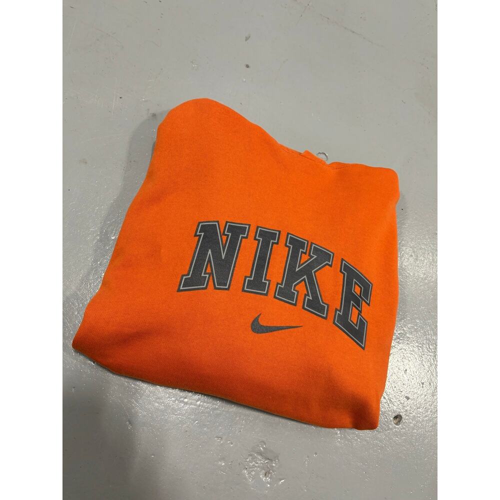 VTG Nike Grey Tag Hoodie XL Burnt‎ Orange Center Swoosh Boxy Rare Sportswear